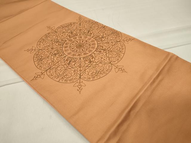 平和屋着物◎太鼓柄袋帯 総駒刺繍 正倉院花文 正絹 逸品 CAAT4744in
