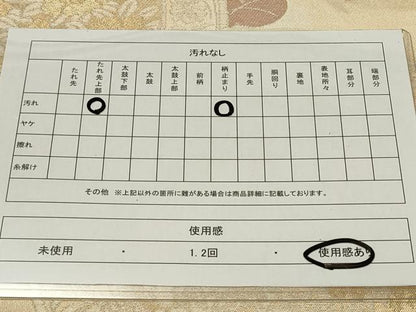 平和屋着物◎六通柄袋帯 雲取り絵皿花文 金糸 正絹 逸品 CAAT4751in