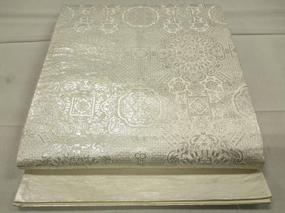 平和屋着物◎六通柄袋帯　正倉院花文　銀糸　正絹　逸品　CAAT4753in