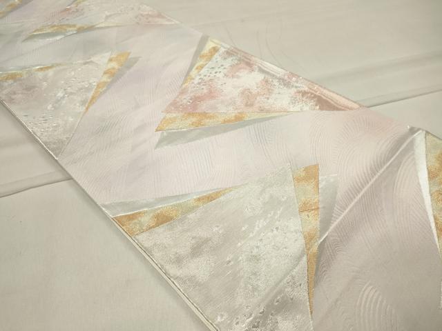 平和屋着物◎六通柄袋帯 色紙重ね箔散らし 金銀糸 正絹 逸品 CAAT4760in