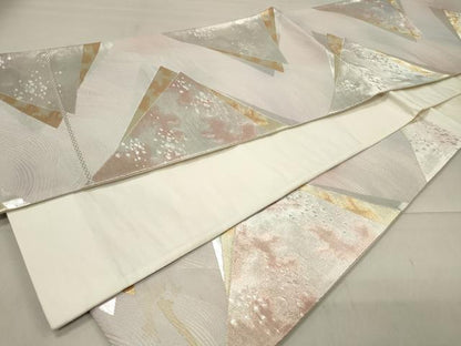 平和屋着物◎六通柄袋帯 色紙重ね箔散らし 金銀糸 正絹 逸品 CAAT4760in