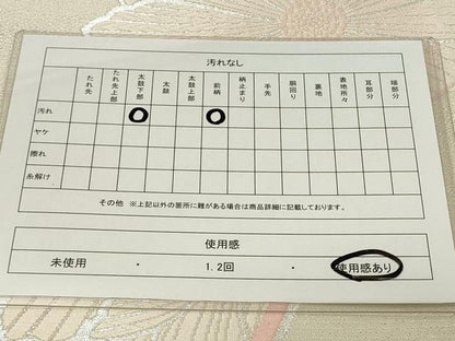 平和屋着物◎六通柄袋帯 菊 銀糸 正絹 逸品 CAAT4762in