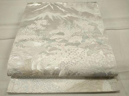平和屋着物◎六通柄袋帯 美山 樹林風景文 二重箔錦 正絹 逸品 CAAT4770in