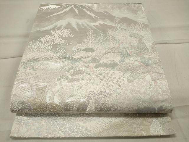 平和屋着物◎六通柄袋帯 美山 樹林風景文 二重箔錦 正絹 逸品 CAAT4770in