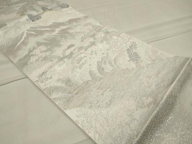 平和屋着物◎六通柄袋帯 美山 樹林風景文 二重箔錦 正絹 逸品 CAAT4770in