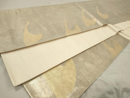 平和屋着物◎六通柄袋帯 飛鶴文 金彩 正絹 逸品 CAAT4788in