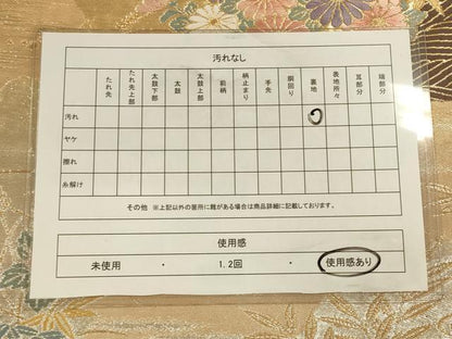平和屋着物◎六通柄袋帯 唐織り 道長花文 金銀糸 正絹 逸品 CAAT5122ft