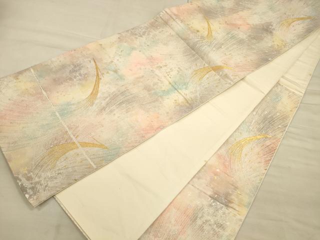 平和屋着物◎六通柄袋帯 古都の四季 孔雀文 錦引箔 正絹 逸品 CAAT5132ft