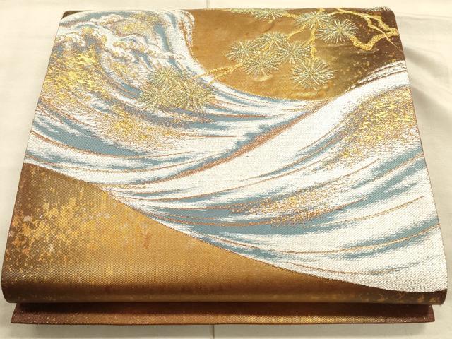 平和屋着物◎六通柄袋帯 浜松文 金銀糸 引箔 正絹 逸品 CAAT5140ft