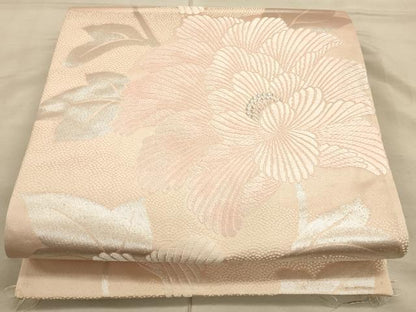 平和屋着物◎六通柄袋帯 唐織 枝花文 銀糸 正絹 逸品 CAAT5175ft