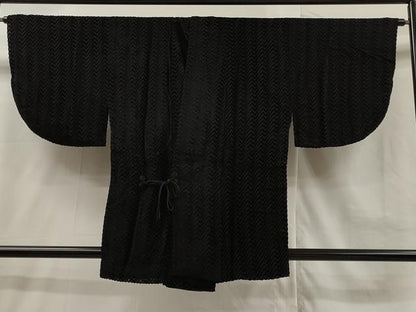 平和屋着物∞道中着 ビロード 吉祥地紋 黒地 逸品 CAAT5612id