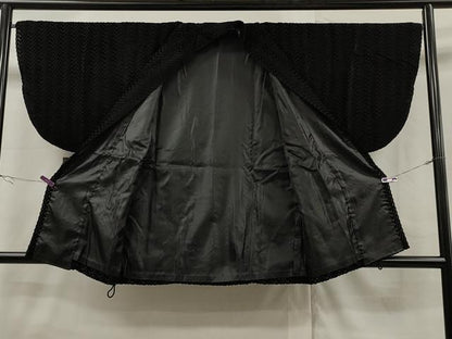 平和屋着物∞道中着 ビロード 吉祥地紋 黒地 逸品 CAAT5612id