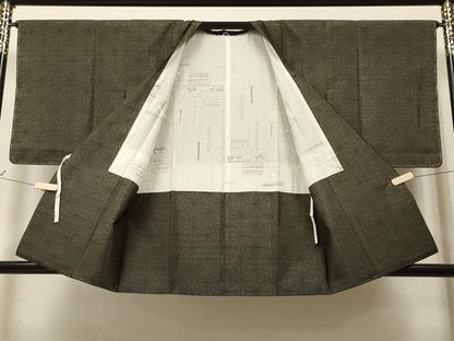平和屋着物∞本場大島紬 道行コート 麻の葉文様 正絹 逸品 未使用 CAAT5641id