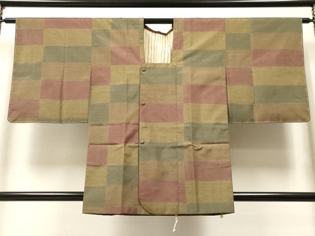 平和屋着物∞道行コート　紬地　横段文　そごう百貨店扱い　正絹　逸品　未使用　CAAT5645id