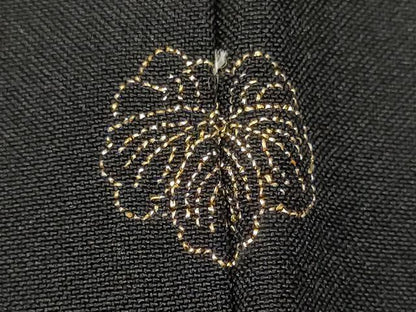平和屋着物∞羽織 総刺繍 枝花文 黒地 正絹 逸品 CAAT5660id