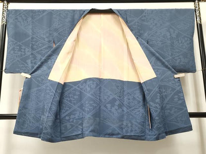 平和屋着物∞道行コート　枝花文　ロング丈　正絹　逸品　CAAT5662id