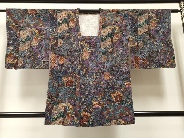 平和屋着物＃道行コート 輪奈織 切嵌更紗花文 正絹 逸品 CAAT5665id