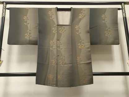 平和屋着物∞道行コート 霞草花文 暈し染め 金彩 正絹 逸品 CAAT5675id