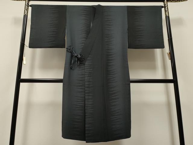 平和屋着物▽道中着　単衣　吉祥文　黒地　ロング丈　正絹　逸品　CAAT5685id