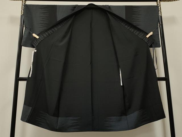 平和屋着物▽道中着　単衣　吉祥文　黒地　ロング丈　正絹　逸品　CAAT5685id