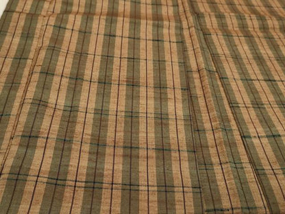 平和屋着物∞羽織 紬地 格子柄 正絹 逸品 CAAT5688id