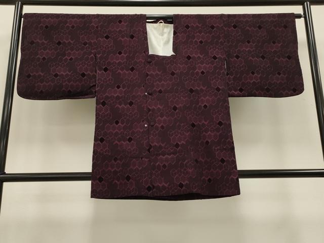 平和屋着物∞道行コート　輪奈ビロード　亀甲花地紋　逸品　CAAT5696id
