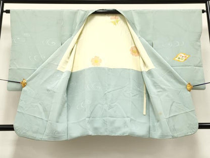 平和屋着物＃道行コート　松皮菱花文　金彩　正絹　逸品　CAAT5697id