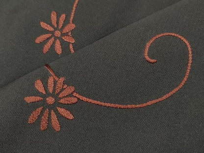 平和屋着物＃羽織　総刺繍　花唐草文　黒地　正絹　逸品　CAAT5723id