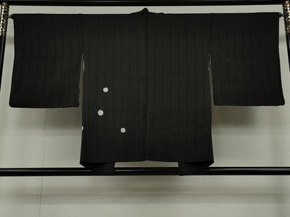 平和屋着物∞羽織　吉祥文　黒地　正絹　逸品　CAAT5724id