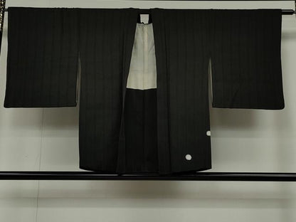 平和屋着物∞羽織　吉祥文　黒地　正絹　逸品　CAAT5724id