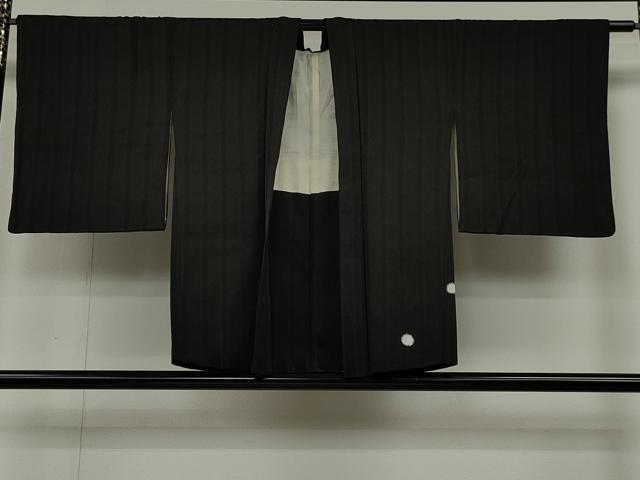 平和屋着物∞羽織　吉祥文　黒地　正絹　逸品　CAAT5724id
