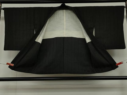 平和屋着物∞羽織　吉祥文　黒地　正絹　逸品　CAAT5724id