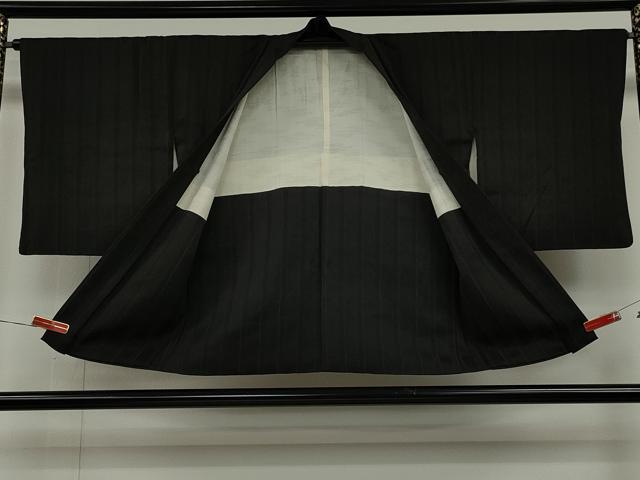 平和屋着物∞羽織　吉祥文　黒地　正絹　逸品　CAAT5724id