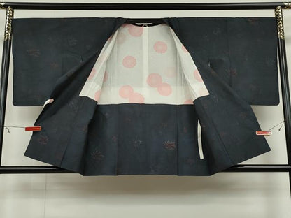 平和屋着物∞本場大島紬 道行コート 更紗唐草文 正絹 逸品 CAAT5729id