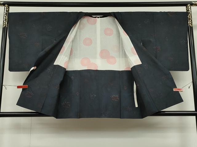 平和屋着物∞本場大島紬 道行コート 更紗唐草文 正絹 逸品 CAAT5729id