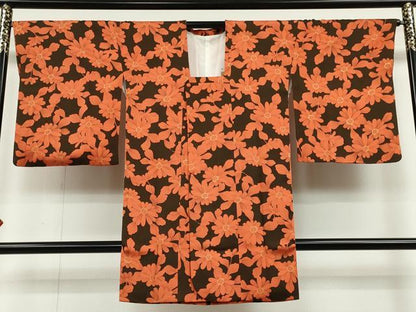 平和屋着物∞道行コート 草花文 金彩 ロング丈 正絹 逸品 CAAT5730id