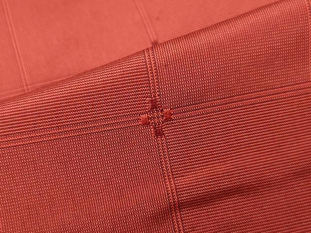 平和屋着物▽道行コート　単衣　格子地紋　ロング丈　正絹　逸品　CAAT5741id
