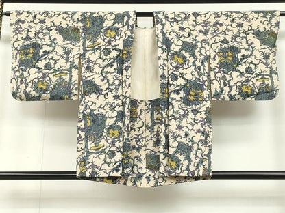 平和屋着物∞羽織 蔦の葉花文 銀彩 正絹 逸品 CAAT5758id