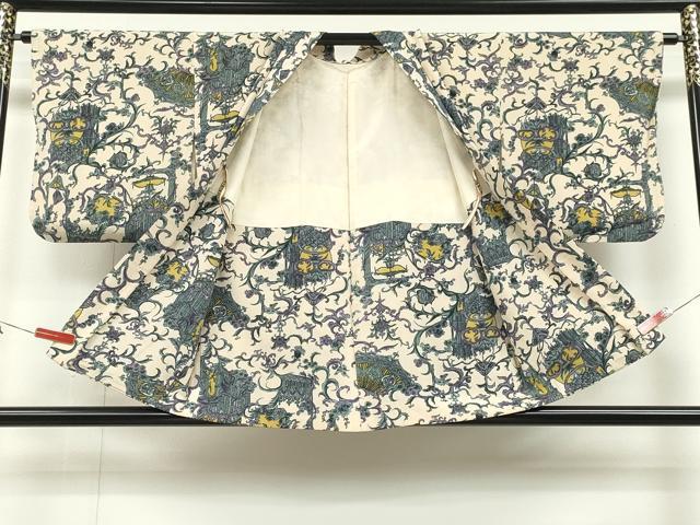 平和屋着物∞羽織 蔦の葉花文 銀彩 正絹 逸品 CAAT5758id