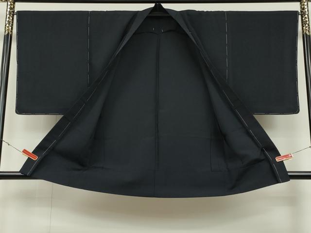 平和屋着物▽男性　長羽織　単衣　紋付き　濃藍色　正絹　逸品　未使用　CAAT5762id