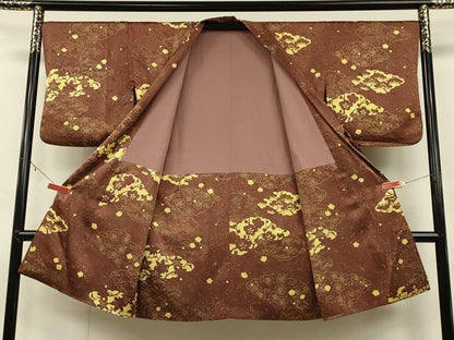 平和屋着物∞道中着　雲重ね松竹梅文　ロング丈　正絹　逸品　CAAT5764id