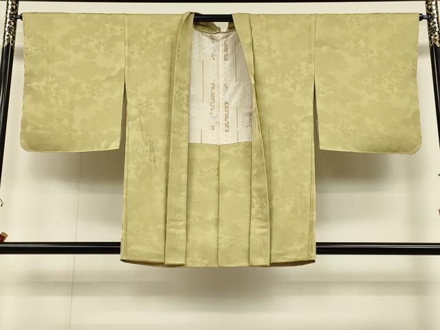 平和屋着物＃羽織　雲重ね樹林地紋　青朽葉色　正絹　逸品　未使用　CAAT5772id