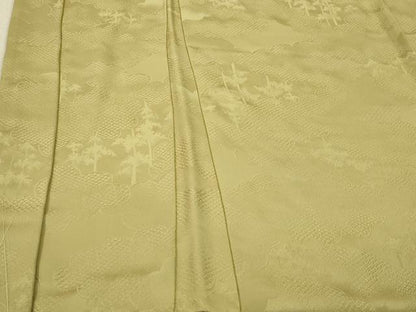平和屋着物＃羽織　雲重ね樹林地紋　青朽葉色　正絹　逸品　未使用　CAAT5772id