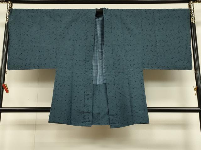 平和屋着物∞男性　羽織　ひげ紬地　霞文　正絹　逸品　未使用　CAAT5777id