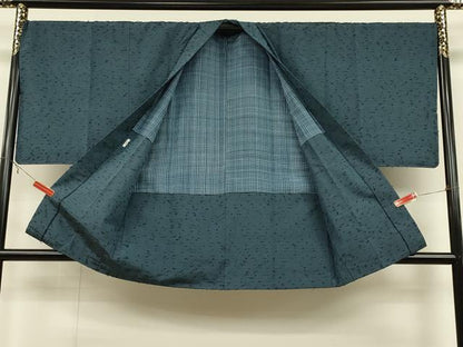 平和屋着物∞男性　羽織　ひげ紬地　霞文　正絹　逸品　未使用　CAAT5777id