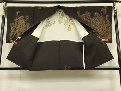 平和屋着物∞道中着　枝花文　金彩　正絹　逸品　CAAT5779id
