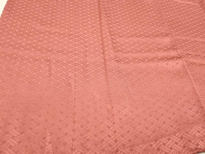 平和屋着物∞道行コート 檜垣地紋 甚三紅色 正絹 逸品 未使用 CAAT5780id