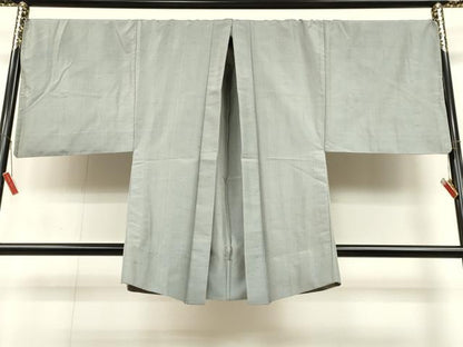 平和屋着物▽男性　長羽織　単衣　紬地　霞文　キングサイズ　正絹　逸品　CAAT5781id