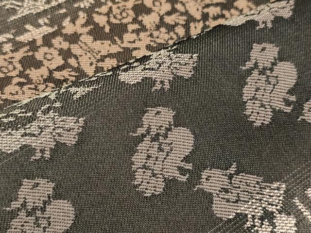 平和屋着物＃道中着　横段花鳥文　ほてい屋扱い　正絹　逸品　CAAT5808id