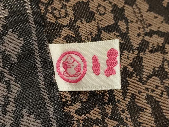 平和屋着物＃道中着　横段花鳥文　ほてい屋扱い　正絹　逸品　CAAT5808id
